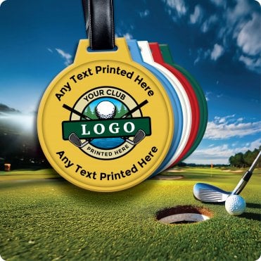 Custom Golf Club Membership & Society Bag Tags with Logo & Text - Bridle Style 1