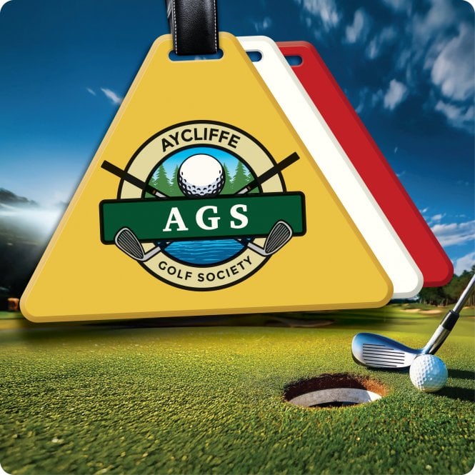 Personalised Golf Bag Tags for Clubs & Membership Identification (Triangle Style)
